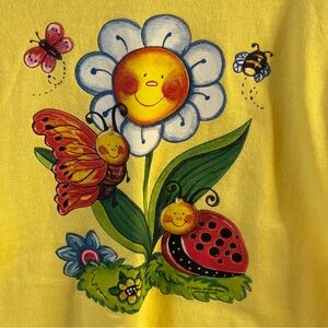 Kid’s T Shirt Bugs Flowers Youth Child's Children's Small Yellow Never Worn NEW